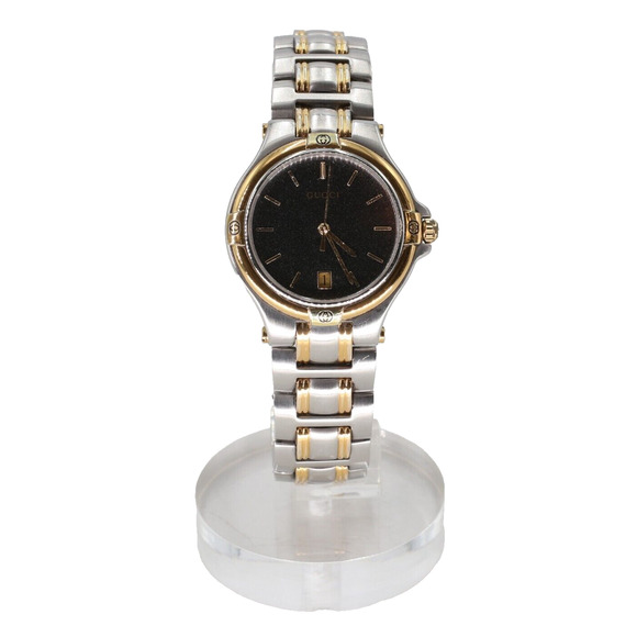 Gucci 9040L Two Tone Gold Silver Swiss Made Stainless Steel Wrist GG-A1211P-A002 - Picture 1 of 9